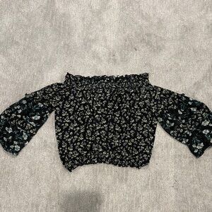 Free People Rose Valley Floral Off-Shoulder Blouse